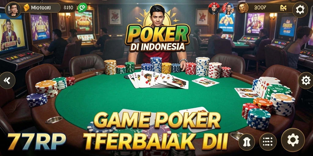 Screenshot gameplay Poker yang menampilkan momen seru di 77RP.