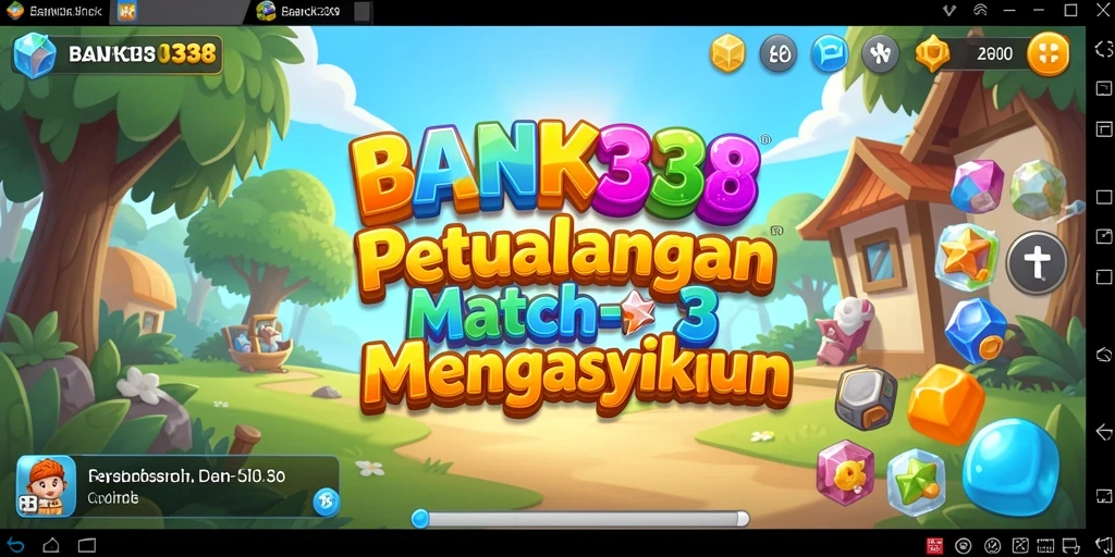 Screenshot menampilkan gameplay seru BANK338 dengan blok warna-warni yang cocok.