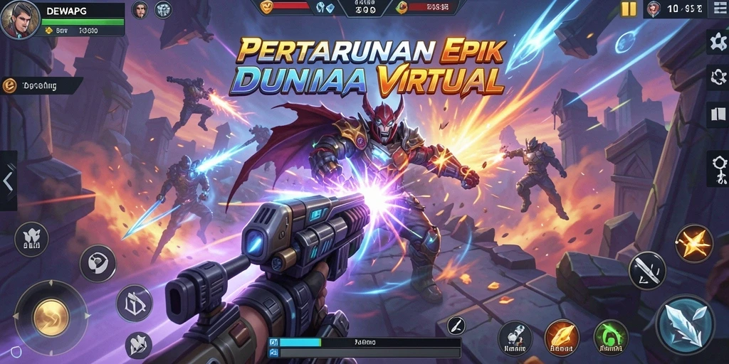 Screenshot gameplay DEWAPG menunjukkan pertarungan yang dinamis dan mendebarkan.