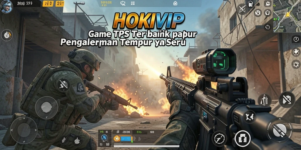 Gameplay HOKIVIP yang seru dan penuh aksi dalam mode TPS.