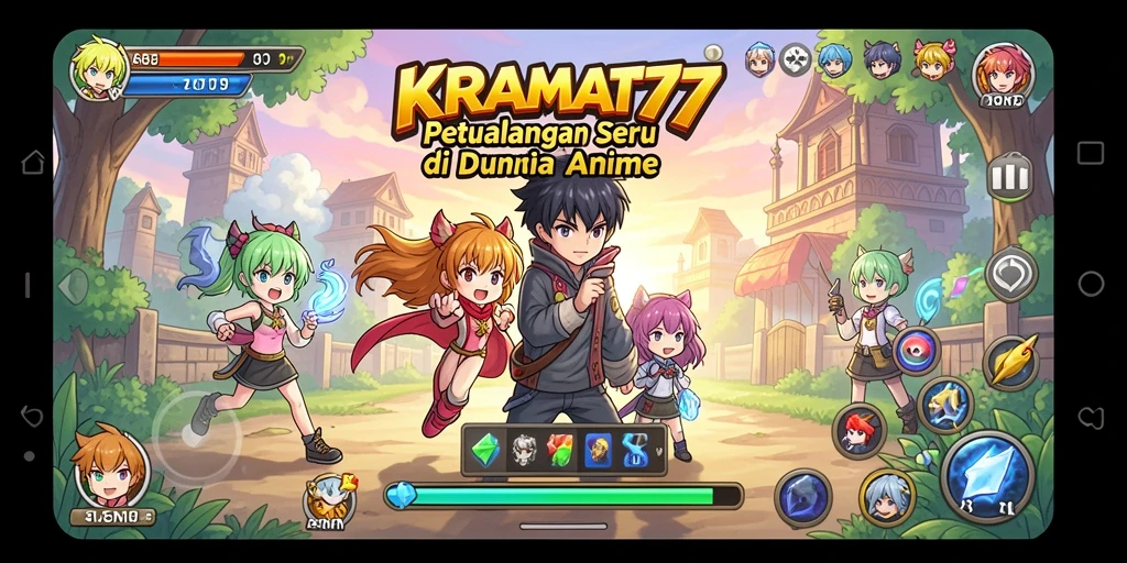Tampilan seru gameplay KRAMAT77 yang penuh aksi Anime.