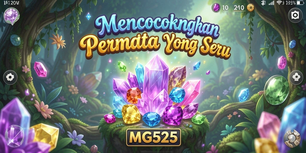 Screenshot gameplay MG525 menampilkan keseruan mencocokkan permata.