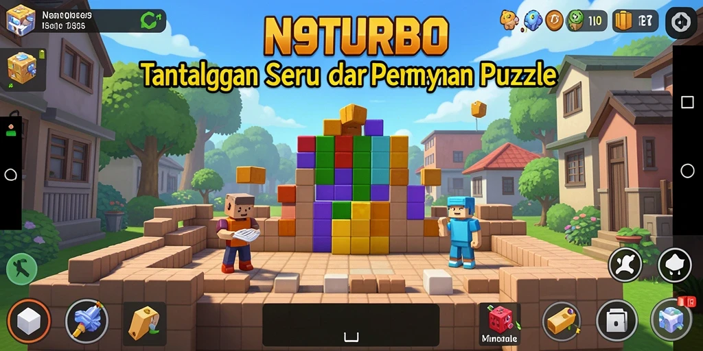 Screenshot N9TURBO menunjukkan gameplay menarik dalam menyelesaikan puzzle.