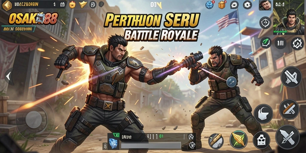 Tampilan gameplay seru di OSAKA88 dengan aksi Battle Royale yang mendebarkan.