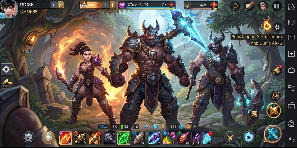Tampilan gameplay RDI88 yang mendebarkan dalam pertarungan ARPG.