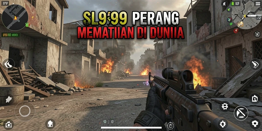Tangkapan layar utama SL999 yang menampilkan aksi intens dalam pertempuran FPS.