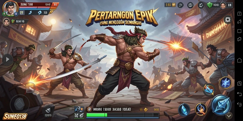 Screenshot SUNEO138 menampilkan aksi pertarungan yang intens dan seru.
